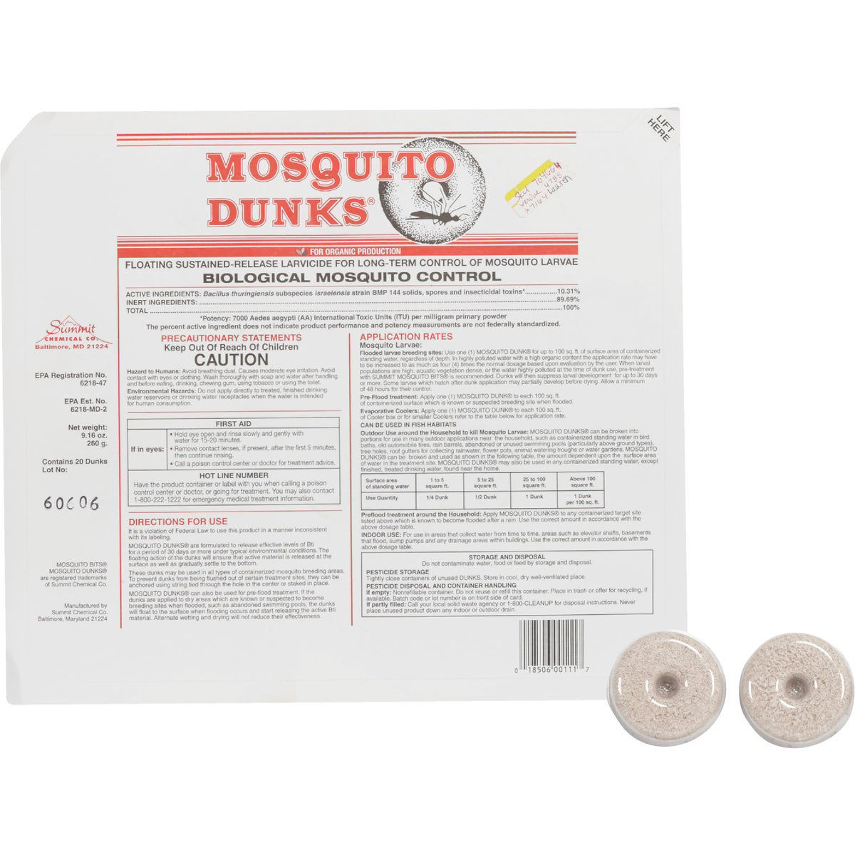 Mosquito Dunks Ready To Use Tablet Mosquito Killer (20Pack) Do it Best