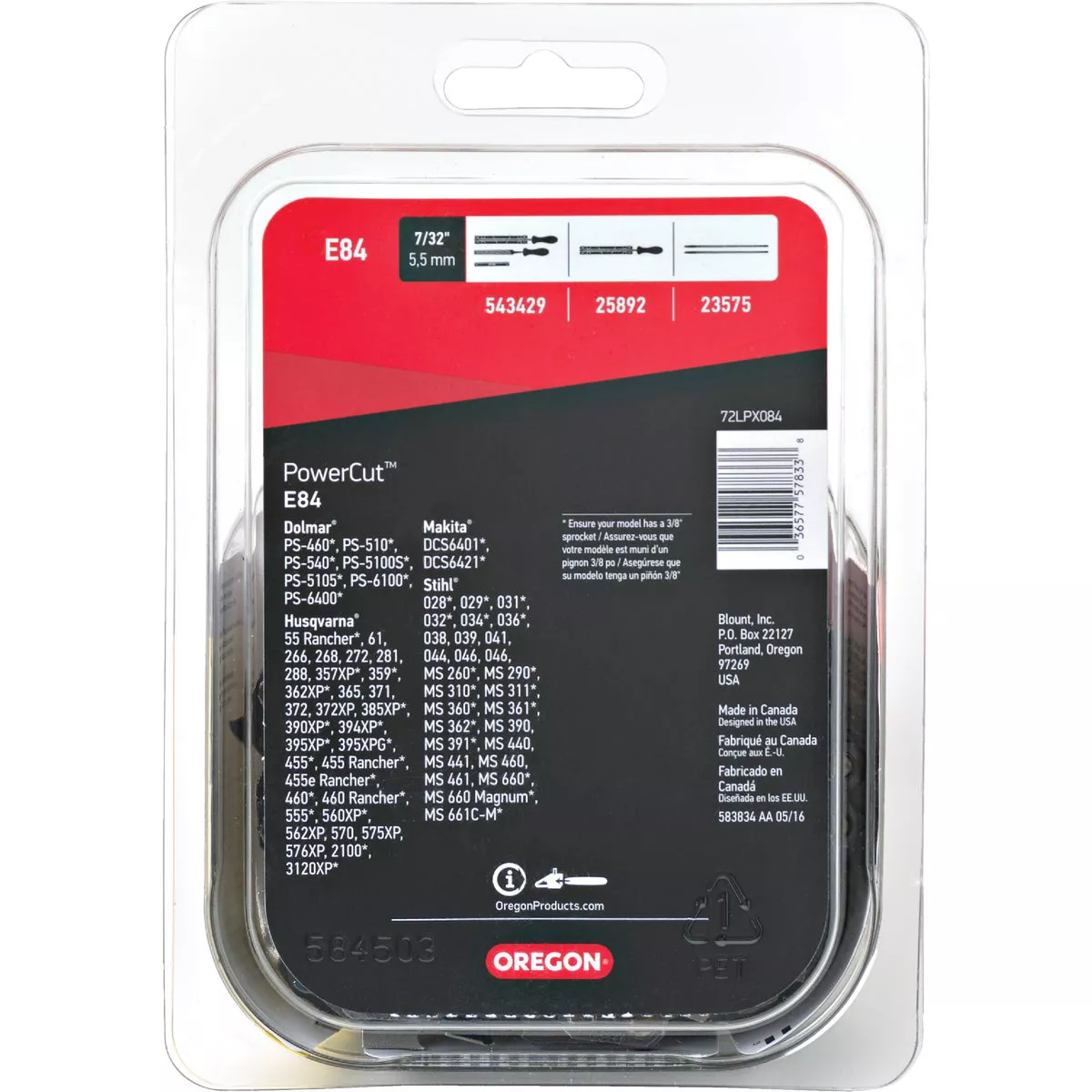 Oregon E84 PowerCut Saw Chain for 24in. Bar - 84 Drive Links - fits Echo, Husqvarna, Stihl and Efco models - photo 7