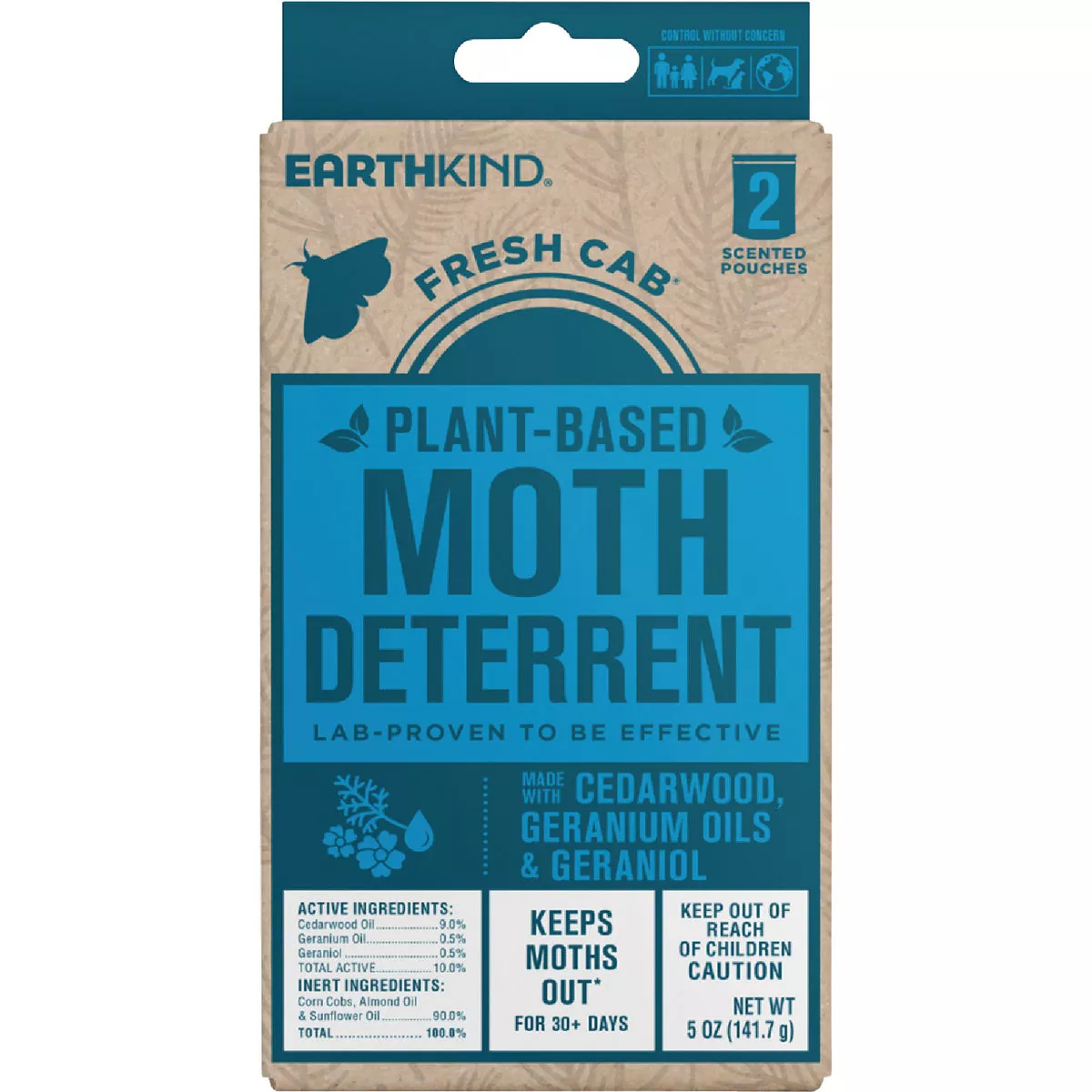 EarthKindFresh Cab 30 to 60-Day Natural Moth Repellent Refill Pouch (2-Pack)