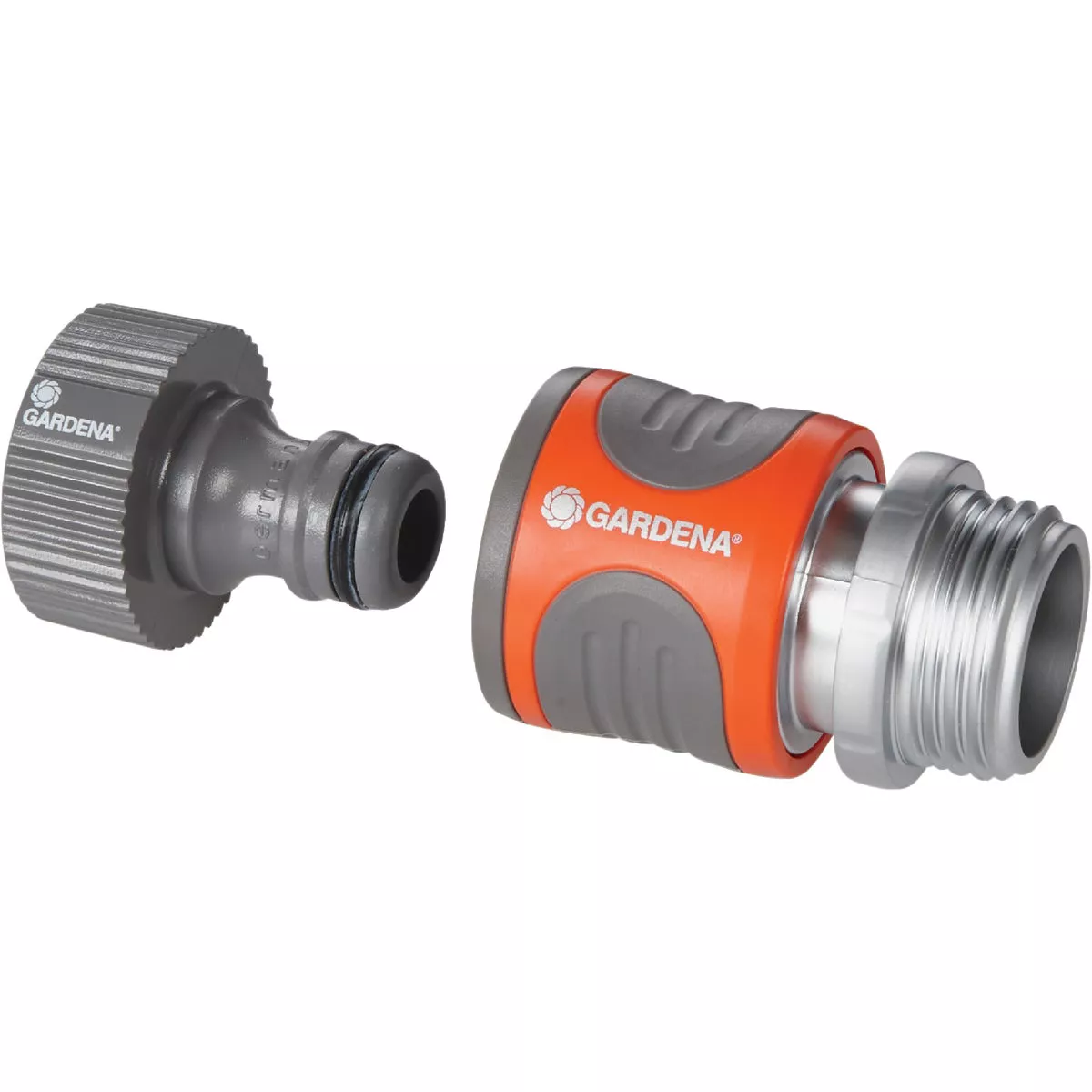 Gardena Premium 1 Male, 1 Female Metal Tap-To-Hose Quick Connect Connector Kit
