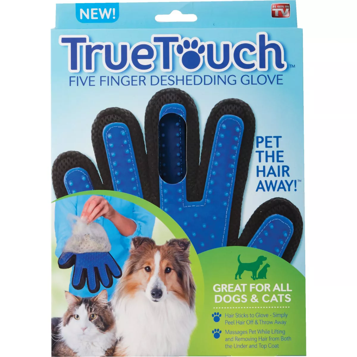 True Touch 2-In-1 Silicone Tip Five Finger Deshedding Pet Glove - photo 2
