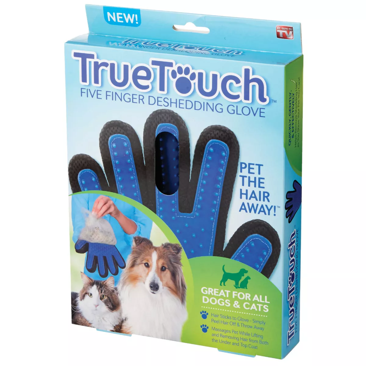 True Touch 2-In-1 Silicone Tip Five Finger Deshedding Pet Glove - photo 3