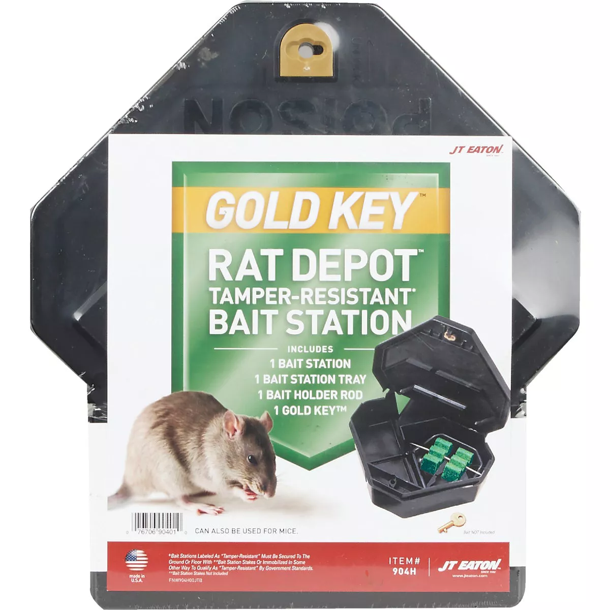 JT Eaton Gold Key Rat Depot Refillable Bait Station - photo 2