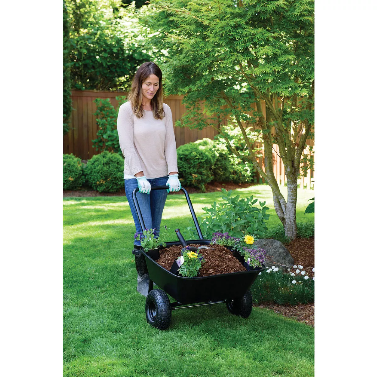 Marathon 3.5 Cu. Ft. Poly Wheelbarrow - photo 2