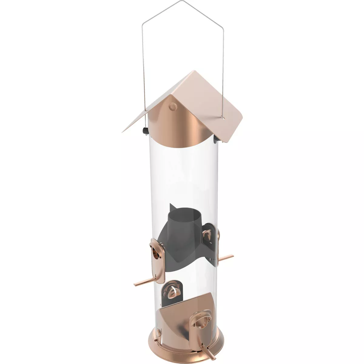 Nature's Way 3.5 Qt. Easy Clean Deluxe Bronze Plastic Tube Bird Feeder