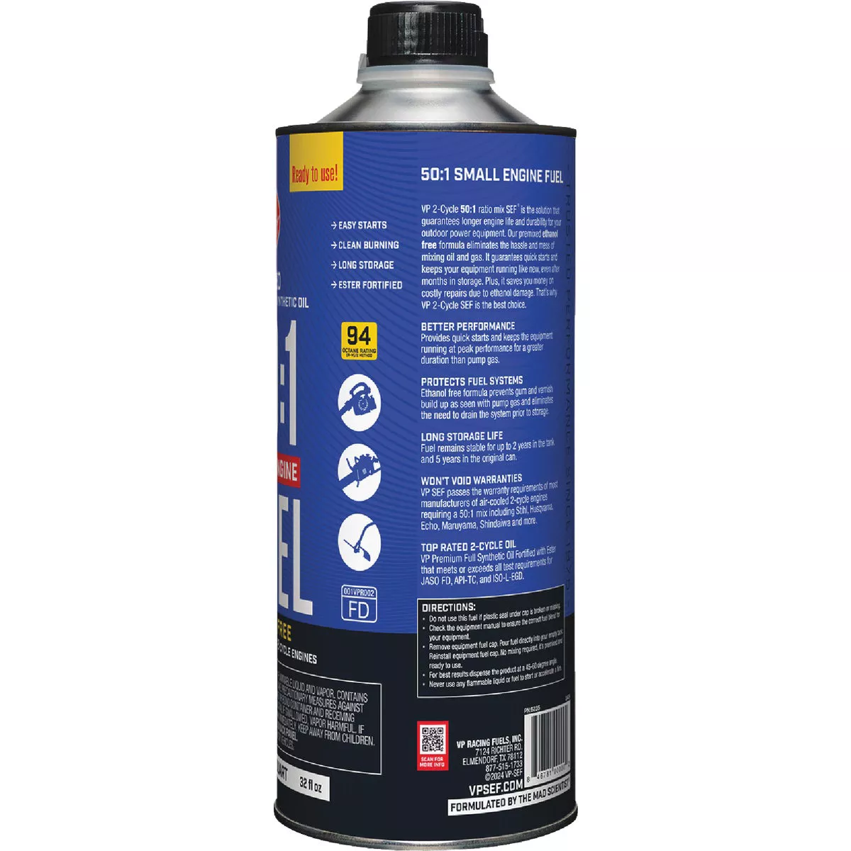 VP Racing Fuels 32 Oz. 50:1 Ethanol-Free Gas & Oil Pre-Mix - photo 4