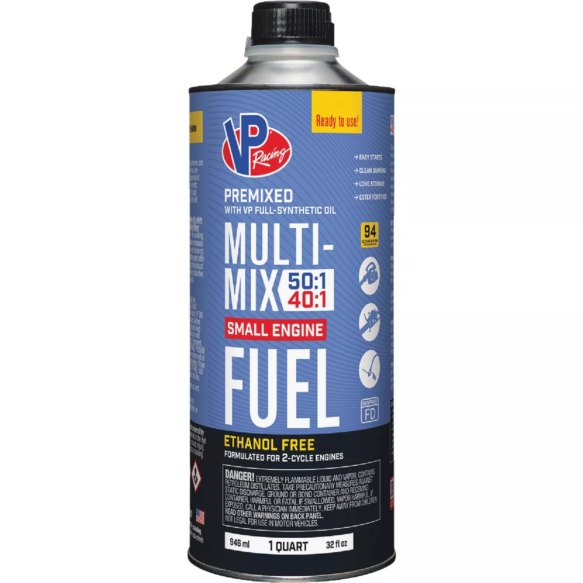 VP Racing Fuels 32 Oz. 40:1/50:1 Ethanol-Free Multi-Mix Gas & Oil Pre-Mix