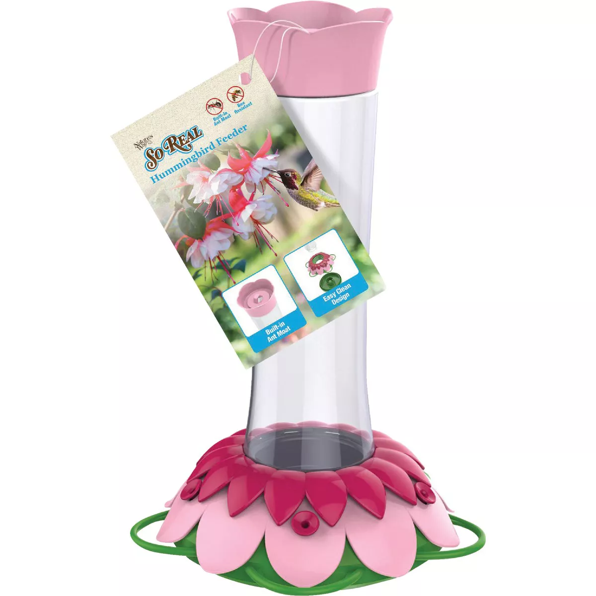 Nature's Way So Real 20 Oz. Pink Fuchsia Gravity Flower Hummingbird Feeder - photo 2