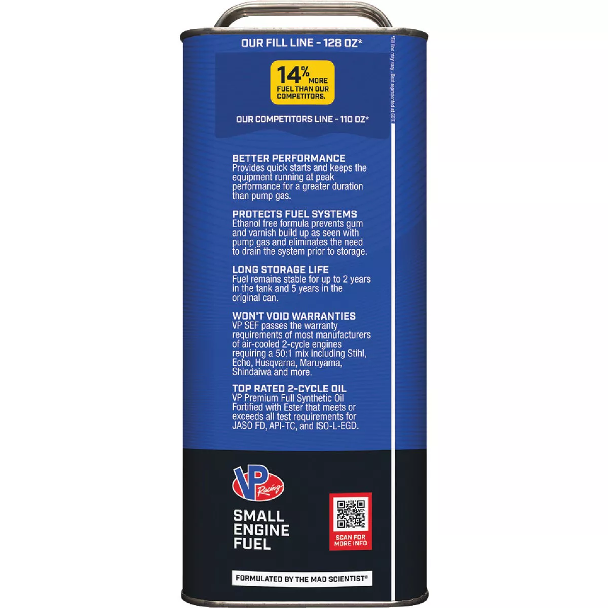 VP Racing Fuels 1 Gal. 50:1 Ethanol-Free Gas & Oil Pre-Mix - photo 3