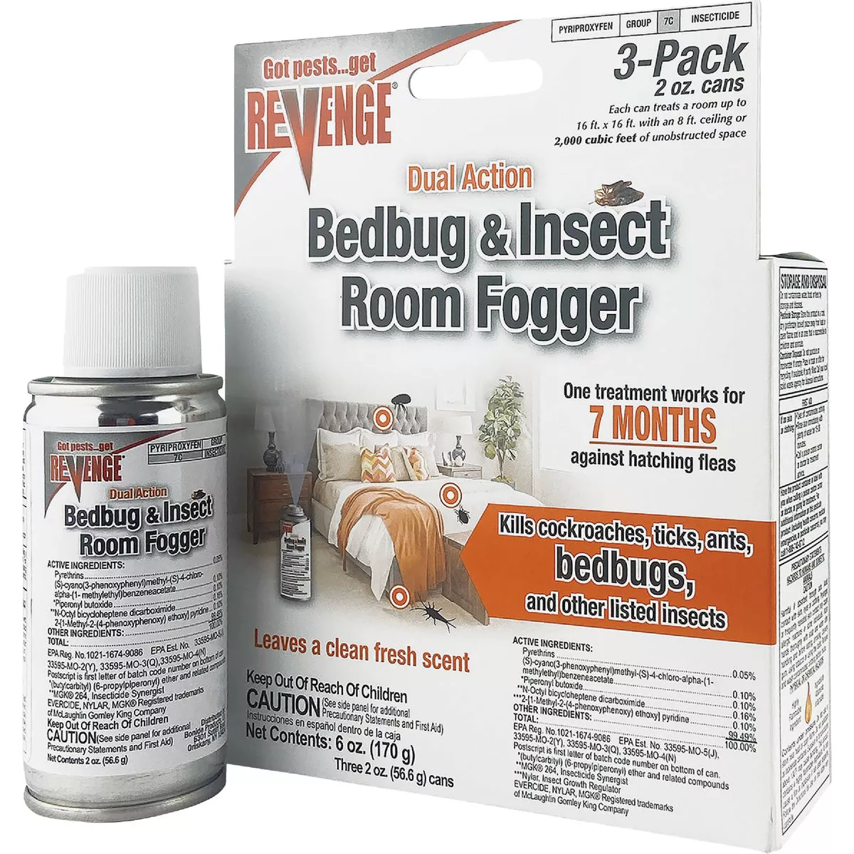 REVENGE 2 Oz. Dual Action Bedbug Indoor Insect Fogger (3-Pack)