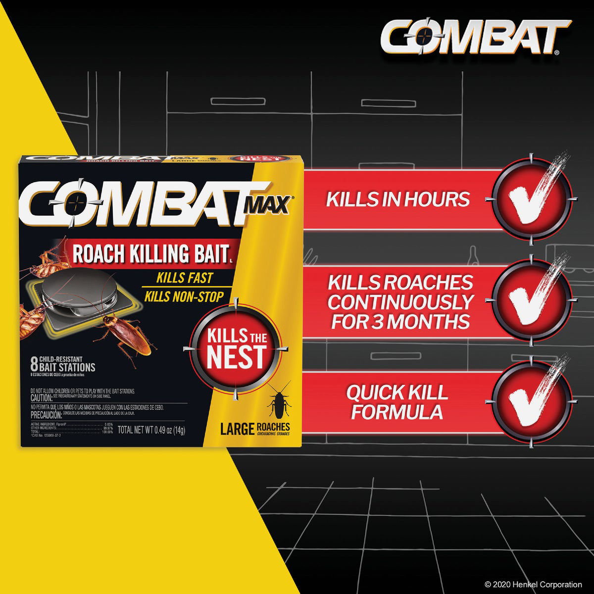Combat Max Solid Large Roach Bait Station - Thumbnail 2