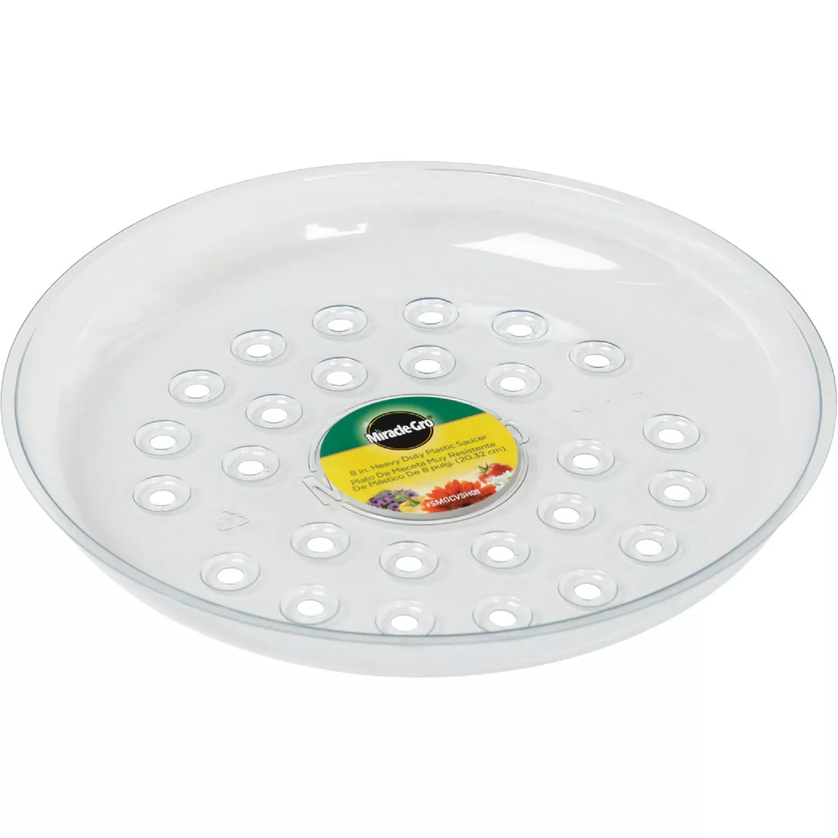 Gardener's Blue Ribbon Saucer Plus 8 In. Clear Plastic Flower Pot Saucer