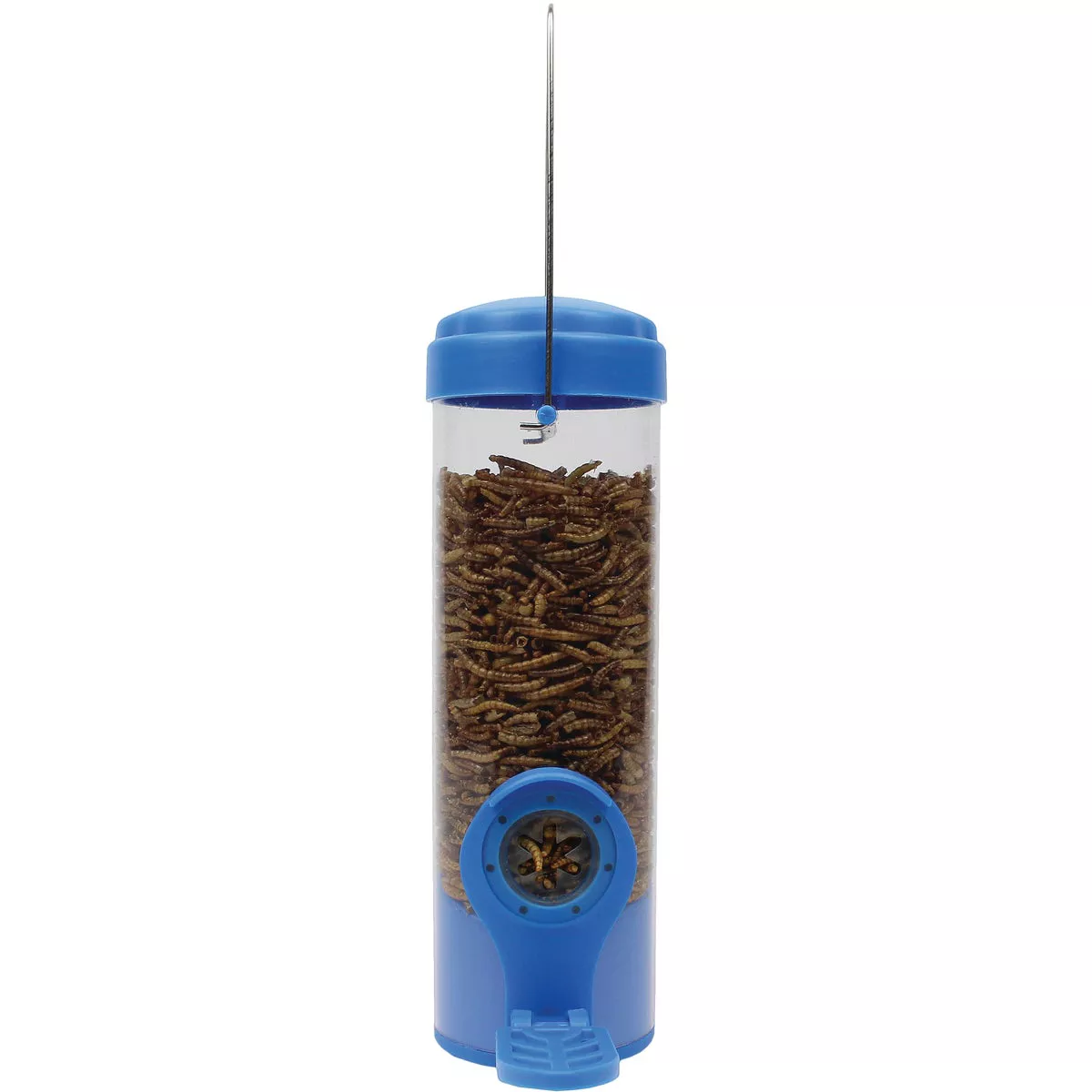 Perky-Pet Blue Plastic 3.5 Oz. Capacity Dried Mealworm Bird Feeder