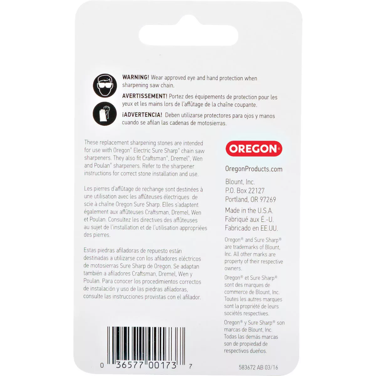 Oregon 7/32 In. Replacement Grinding Stones (3-Count) - photo 2