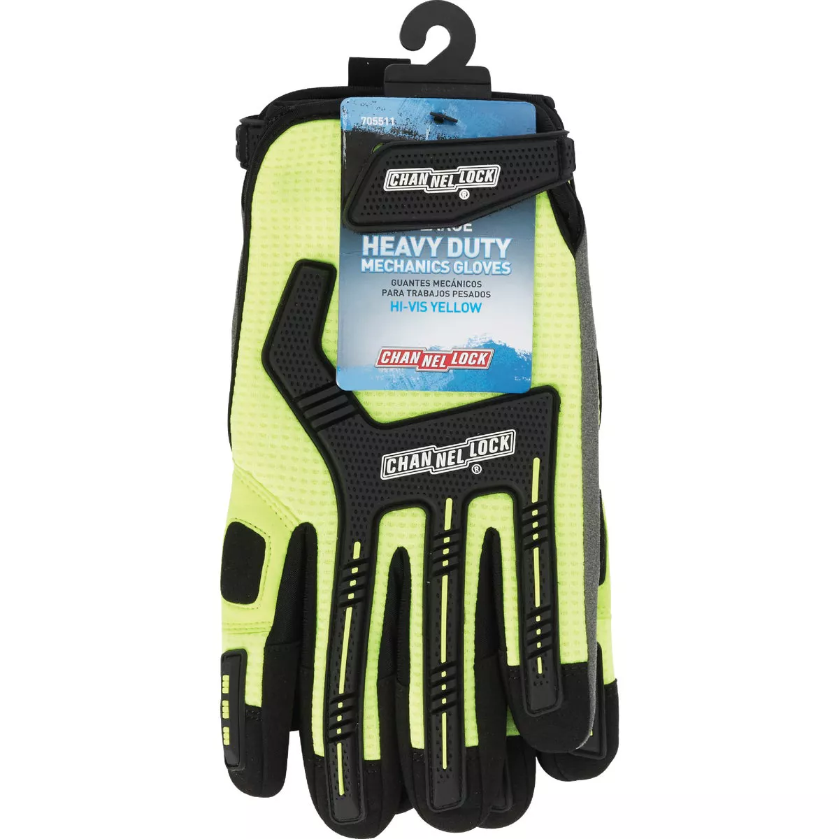 Channellock Men's XL Synthetic Leather Heavy-Duty Mechanics Glove, Hi-Visibility Yellow - photo 2