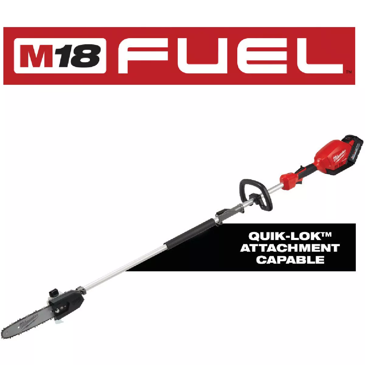 Milwaukee M18 FUEL Brushless 10 In. Cordless Pole Saw Kit with QUIK-LOK Attachment Capability & 8.0 Ah Battery & Charger - photo 7