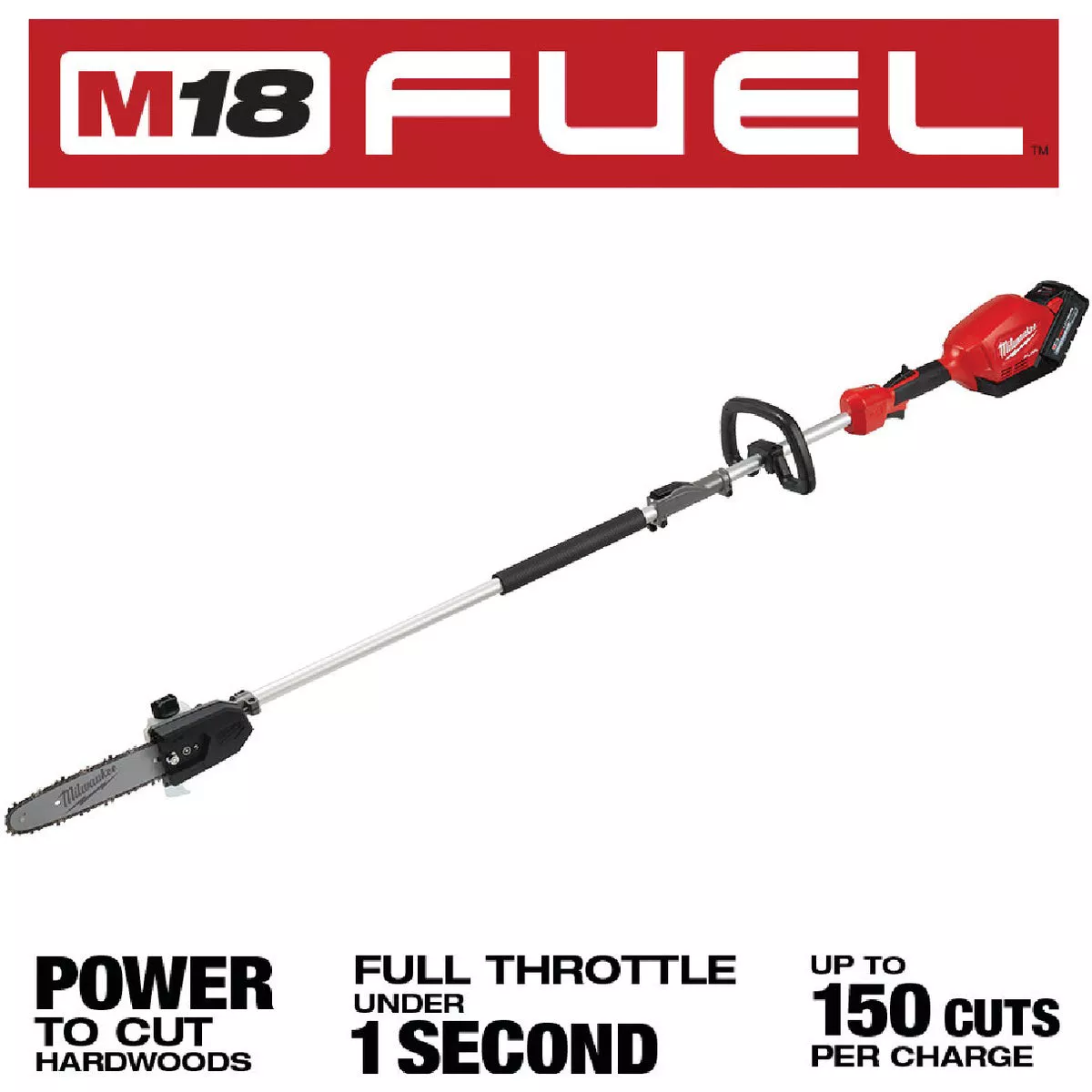 Milwaukee M18 FUEL Brushless 10 In. Cordless Pole Saw Kit with QUIK-LOK Attachment Capability & 8.0 Ah Battery & Charger - photo 8