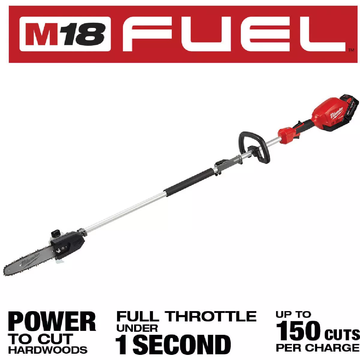 Milwaukee M18 FUEL Brushless 10 In. Cordless Pole Saw Kit with QUIK-LOK Attachment Capability & 8.0 Ah Battery & Charger - photo 9