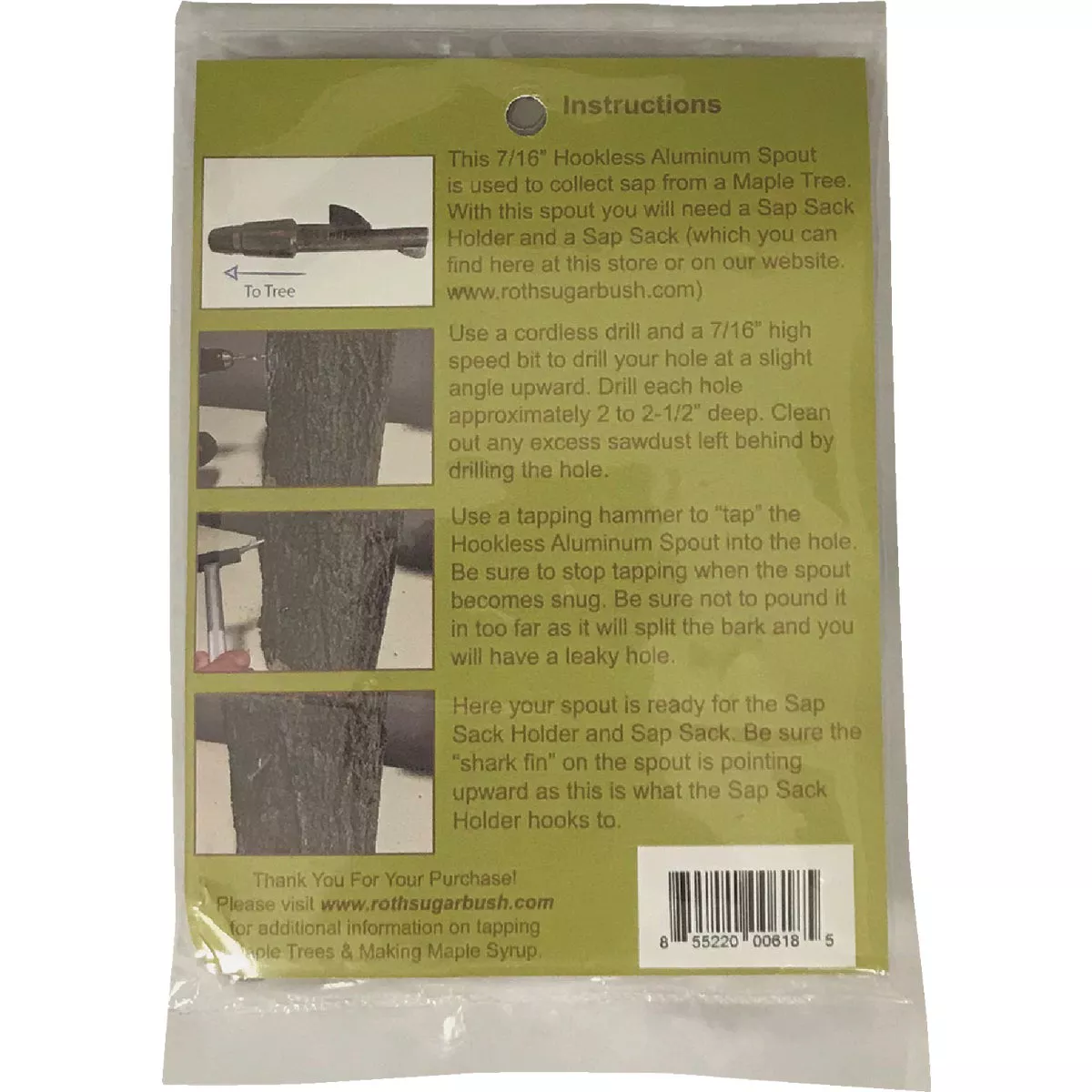 Tap My Trees Maple Sugaring Hookless Aluminum Spout (6-Pack) - photo 2