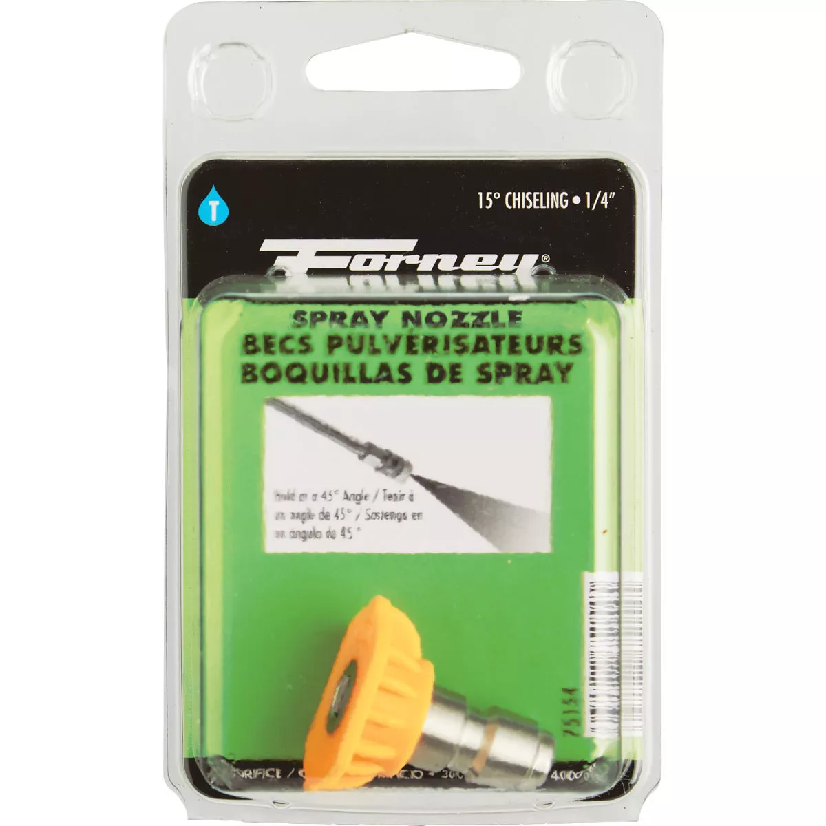 Forney Quick Connect 5.5mm 15 Deg. Yellow Pressure Washer Spray Tip - photo 2