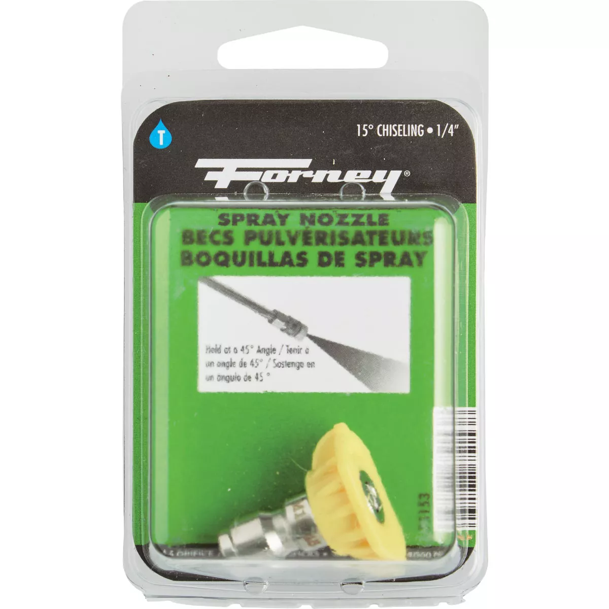 Forney Quick Connect 4.5mm 15 Deg. Yellow Pressure Washer Spray Tip - photo 2