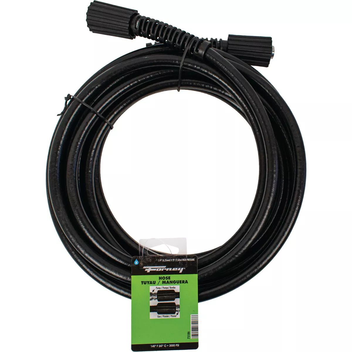 Forney 1/4 In. x 25 Ft. 3000 psi Female Pressure Washer Hose - photo 2