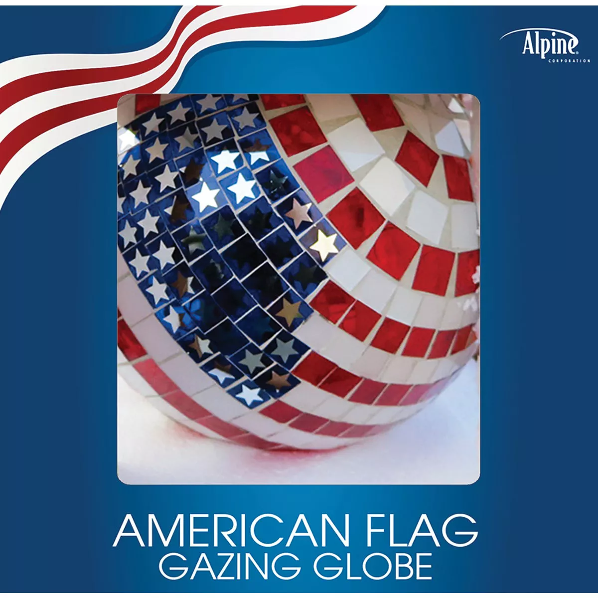 Alpine 10 In. Dia. Glass American Flag Gazing Globe - photo 2