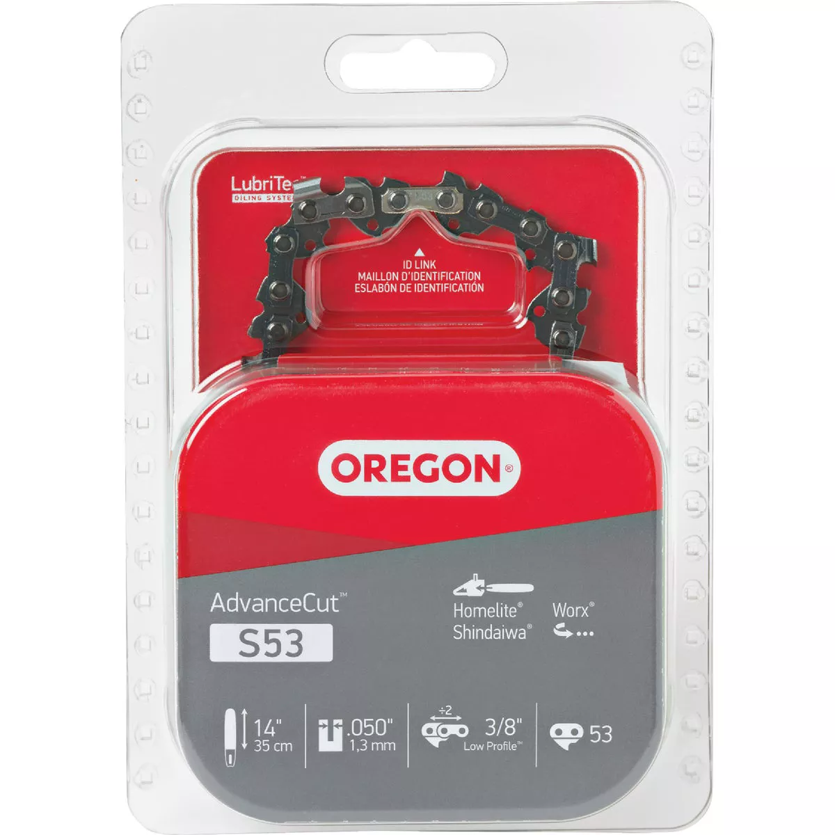 Oregon S53 AdvanceCut Saw Chain for 14 in. Bar - 53 Drive Links - fits Craftsman, Homelite, Shindaiwa and more