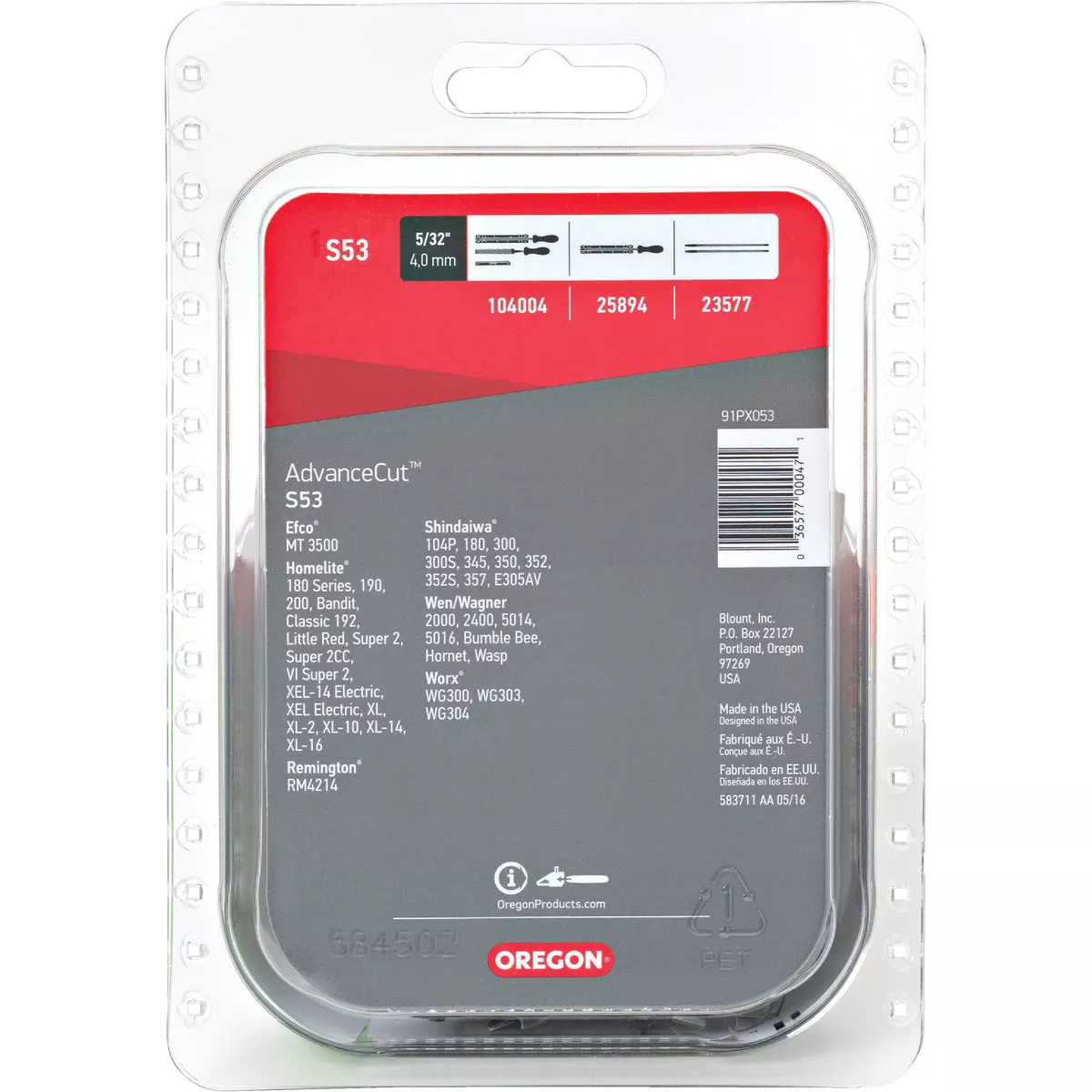 Oregon S53 AdvanceCut Saw Chain for 14 in. Bar - 53 Drive Links - fits Craftsman, Homelite, Shindaiwa and more - photo 2