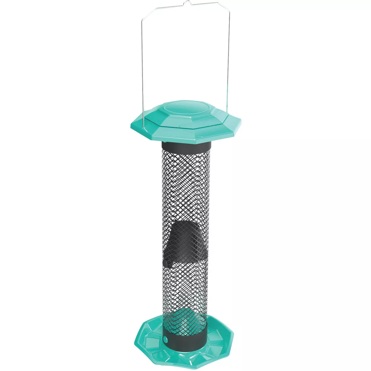 Nature's Way Funnel Flip Top Green Mesh Tube Sunflower Bird Feeder
