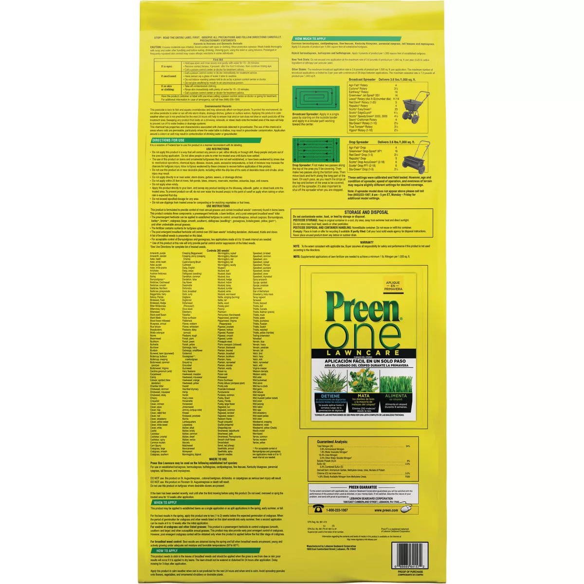 Preen One Lawn Care 18 Lb. Ready To Use Granules Weed Killer with Fertilizer - photo 2