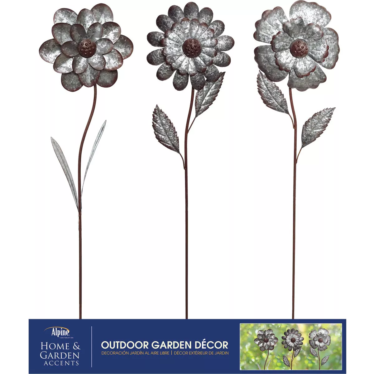Alpine 49 In. H. Metal Flower Garden Stake Lawn Ornament - photo 2