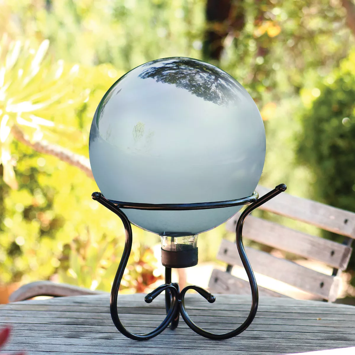Alpine 10 In. Dia. Electric Silver Glass Gazing Globe - photo 3