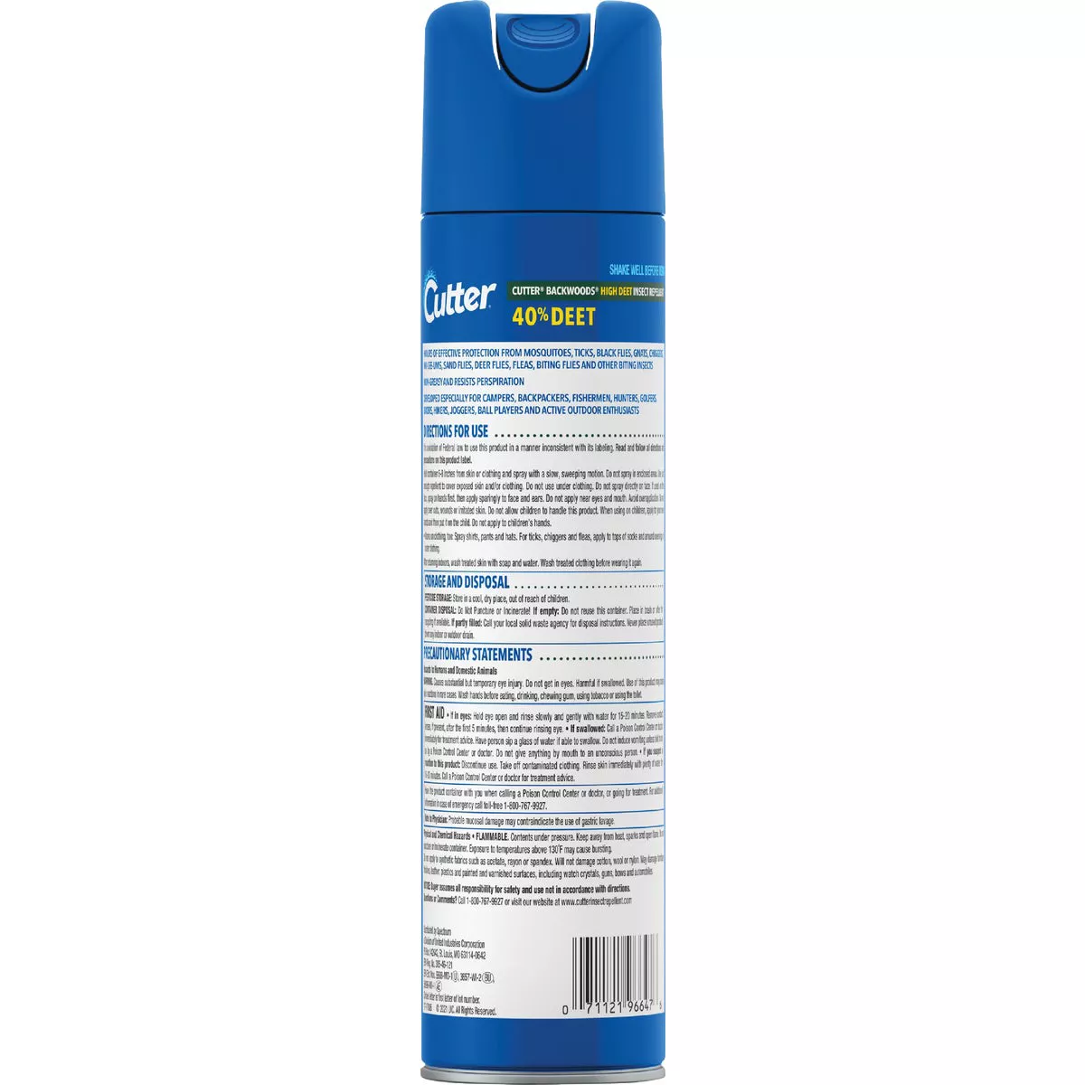 Cutter Backwoods High Deet 7.5 Oz. Insect Repellent Aerosol Spray - photo 2