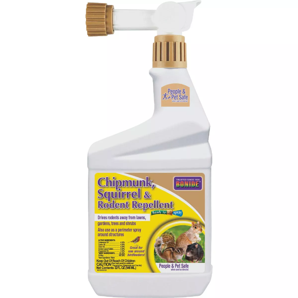 Bonide 1 Qt. Ready To Spray Chipmunk, Squirrel & Rodent Repellent