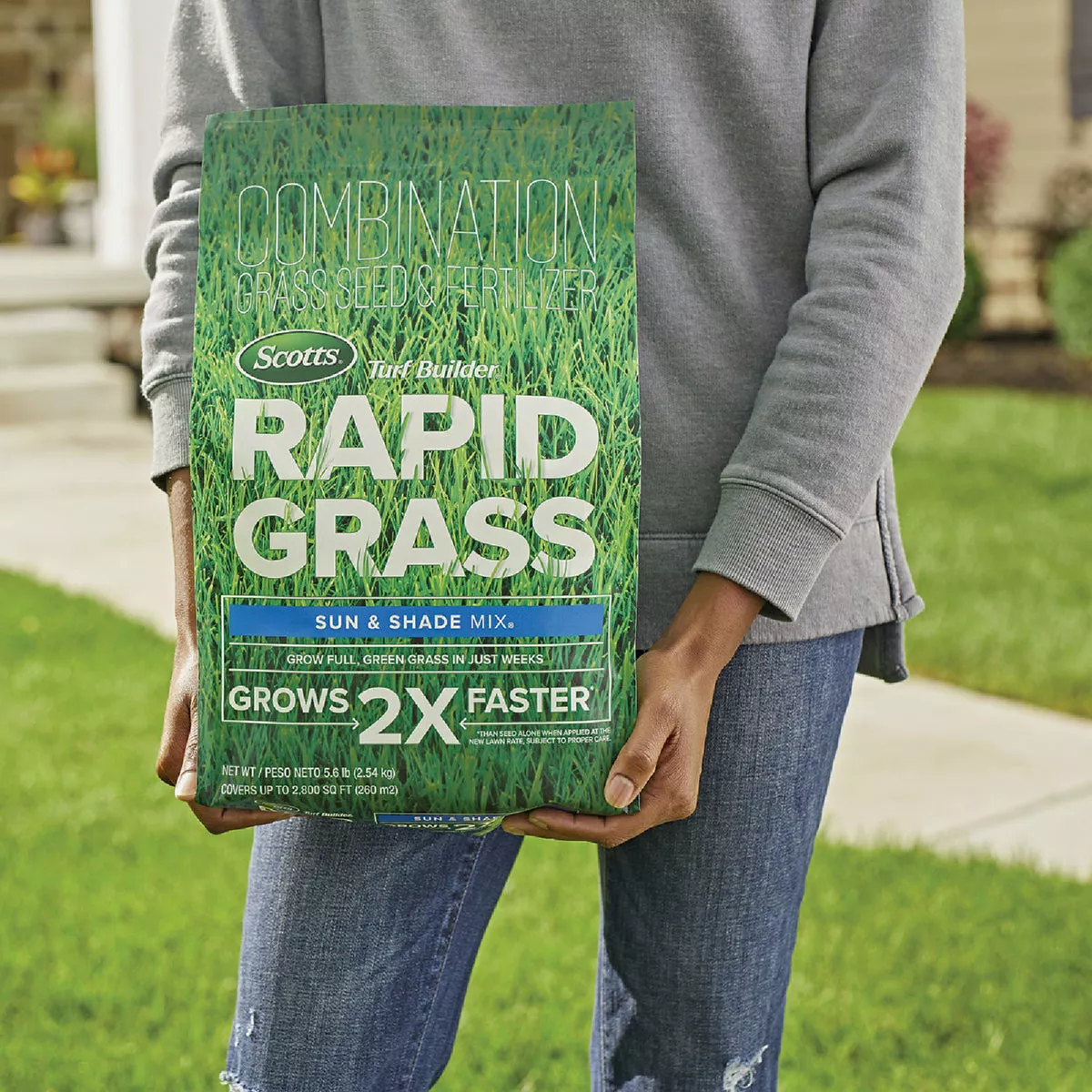 Scotts Turf Builder Rapid Grass 5.6 Lb. 2800 Sq. Ft. Sun & Shade Mix Grass Seed & Fertilizer Combination - photo 2