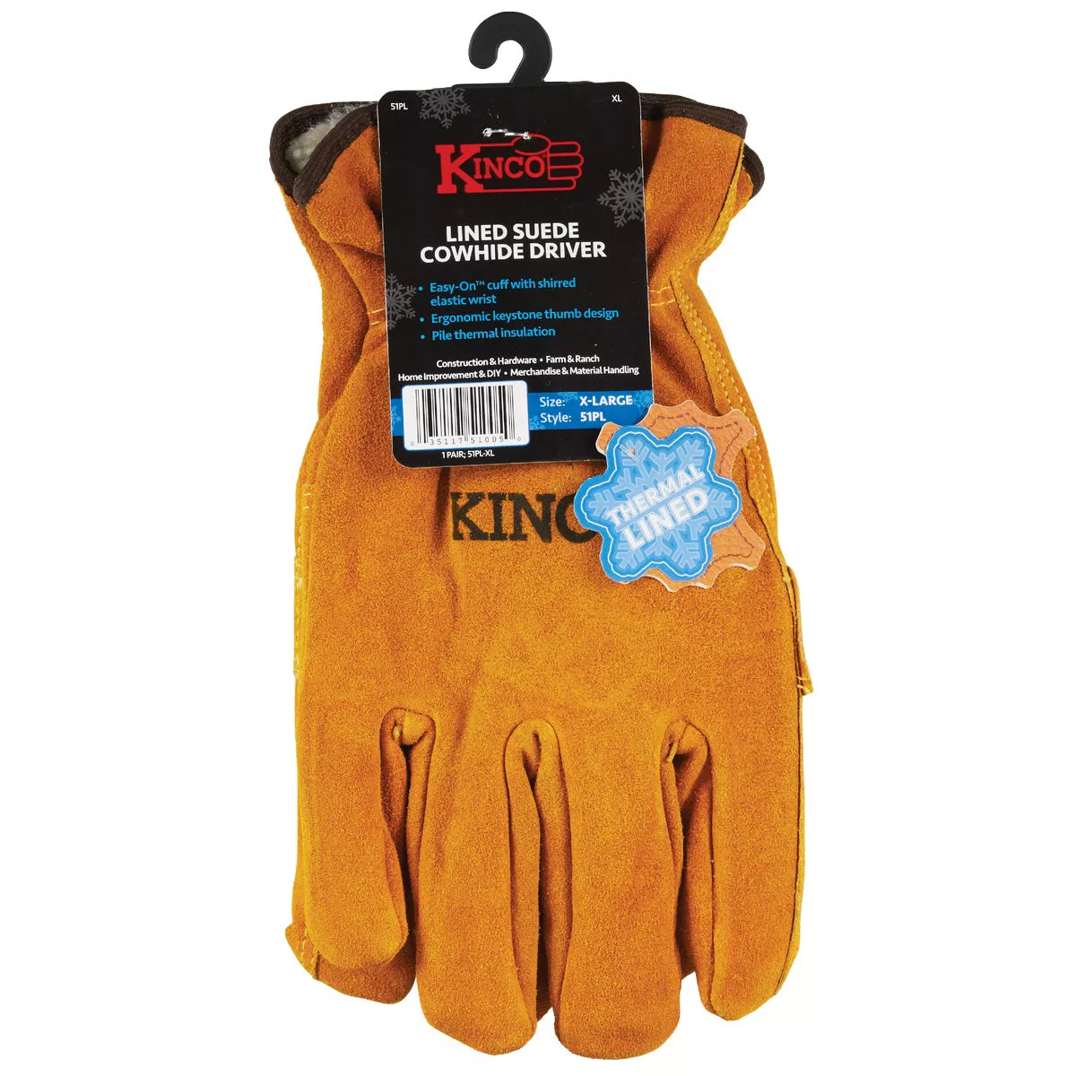 Kinco Men's XL Suede Cowhide Pile Lined Winter Work Glove - photo 2