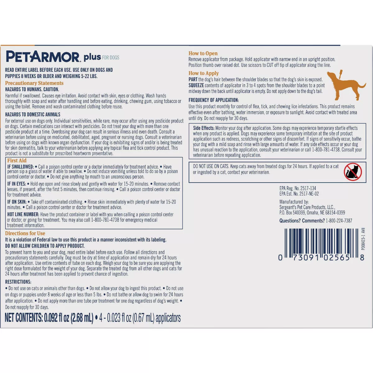 PetArmor Plus For Dogs 5 to 22 Lb. Flea & Tick Topical Treatment (3-Pack) - photo 2
