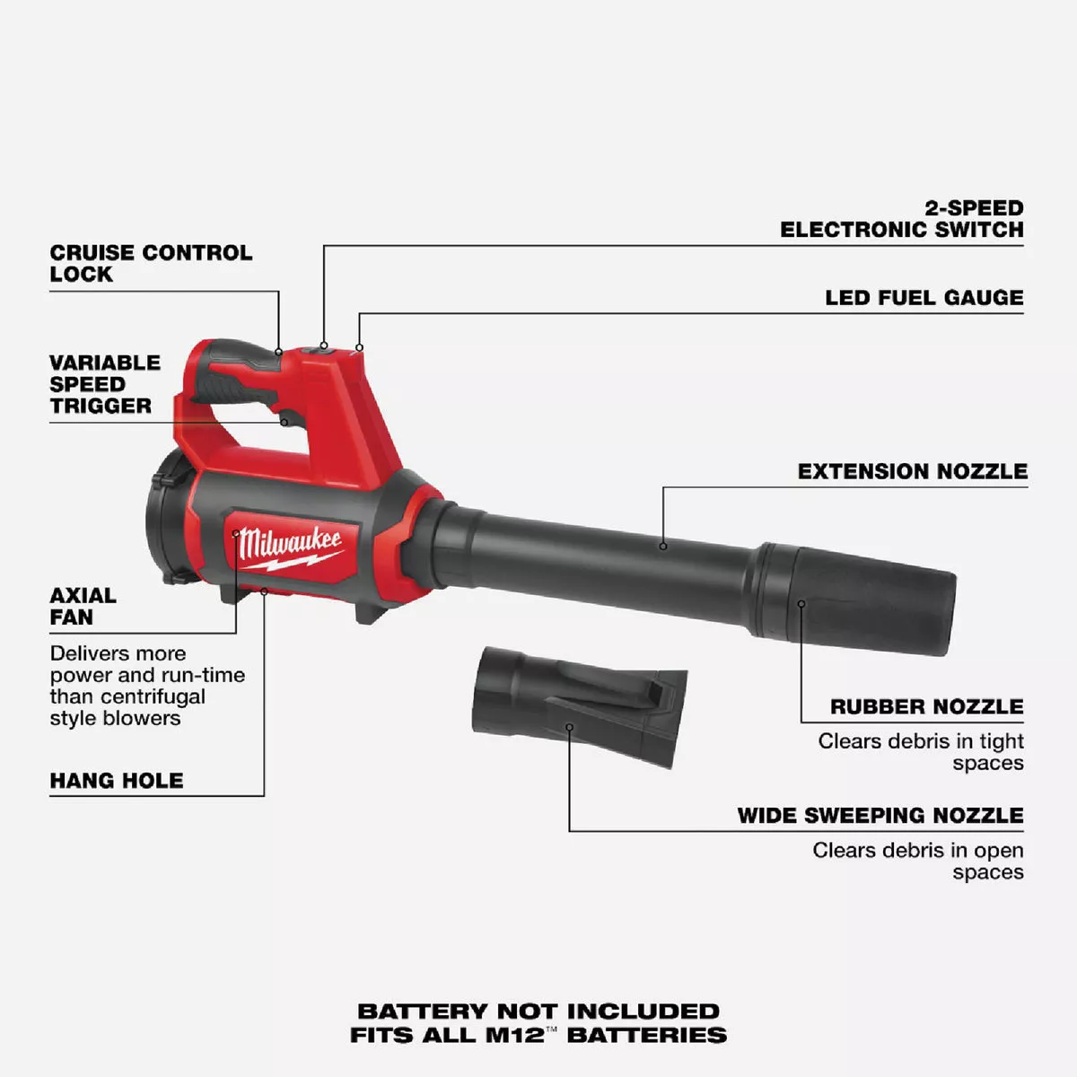 Milwaukee M12 Cordless Compact Spot Blower (Tool Only) - photo 3