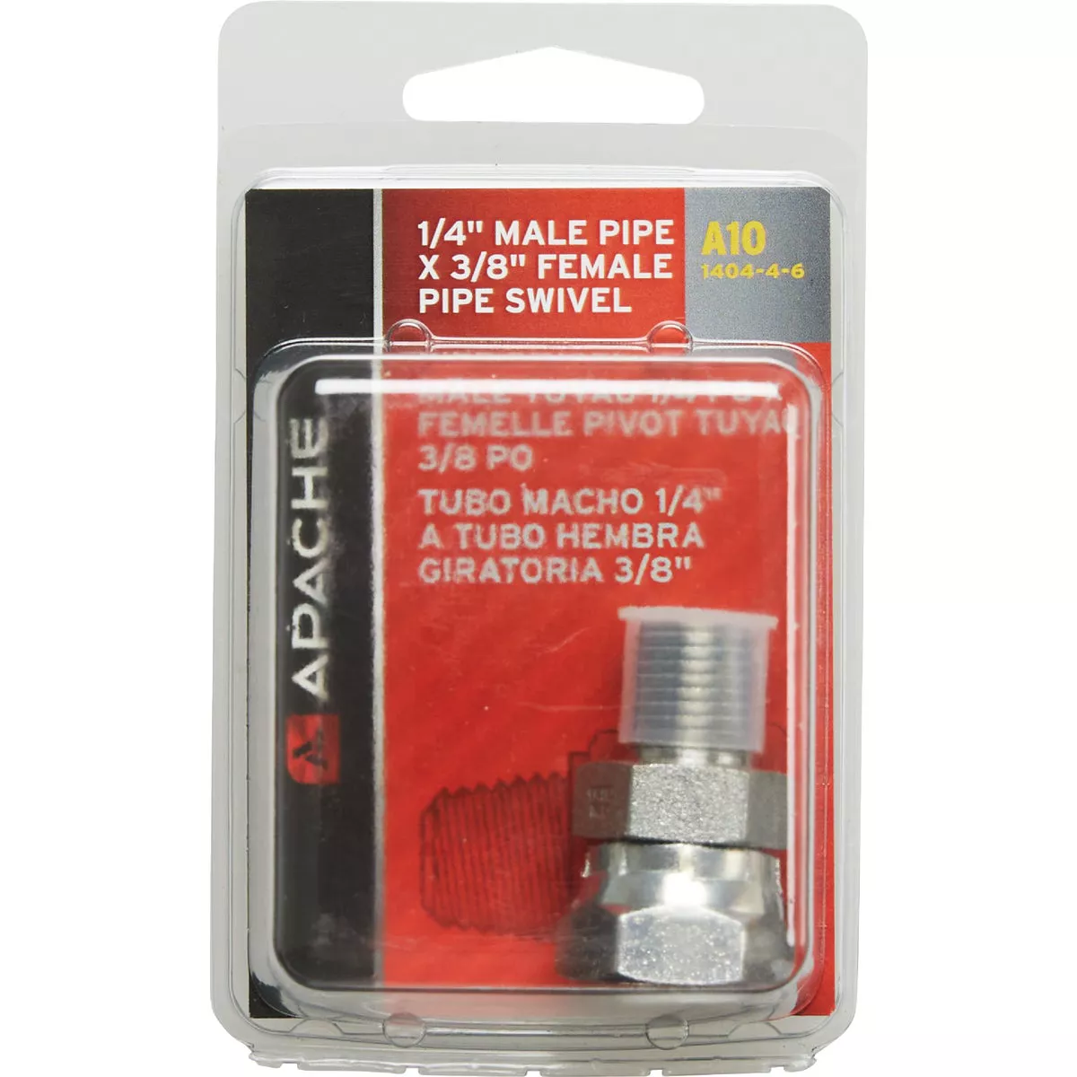 Apache 1/4 In. Male Pipe x 3/8 In. Female Pipe Swivel Hydraulic Hose Adapter - photo 2