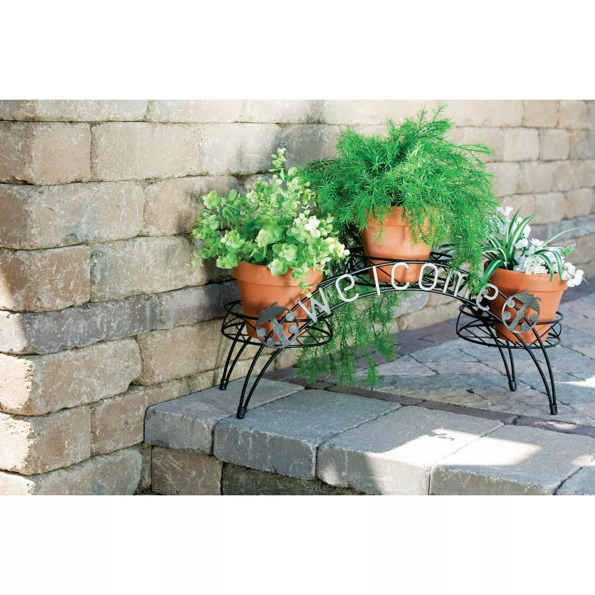 Best Garden Black Epoxy-Coated Steel 11 In. H. Welcome Plant Stand - photo 4