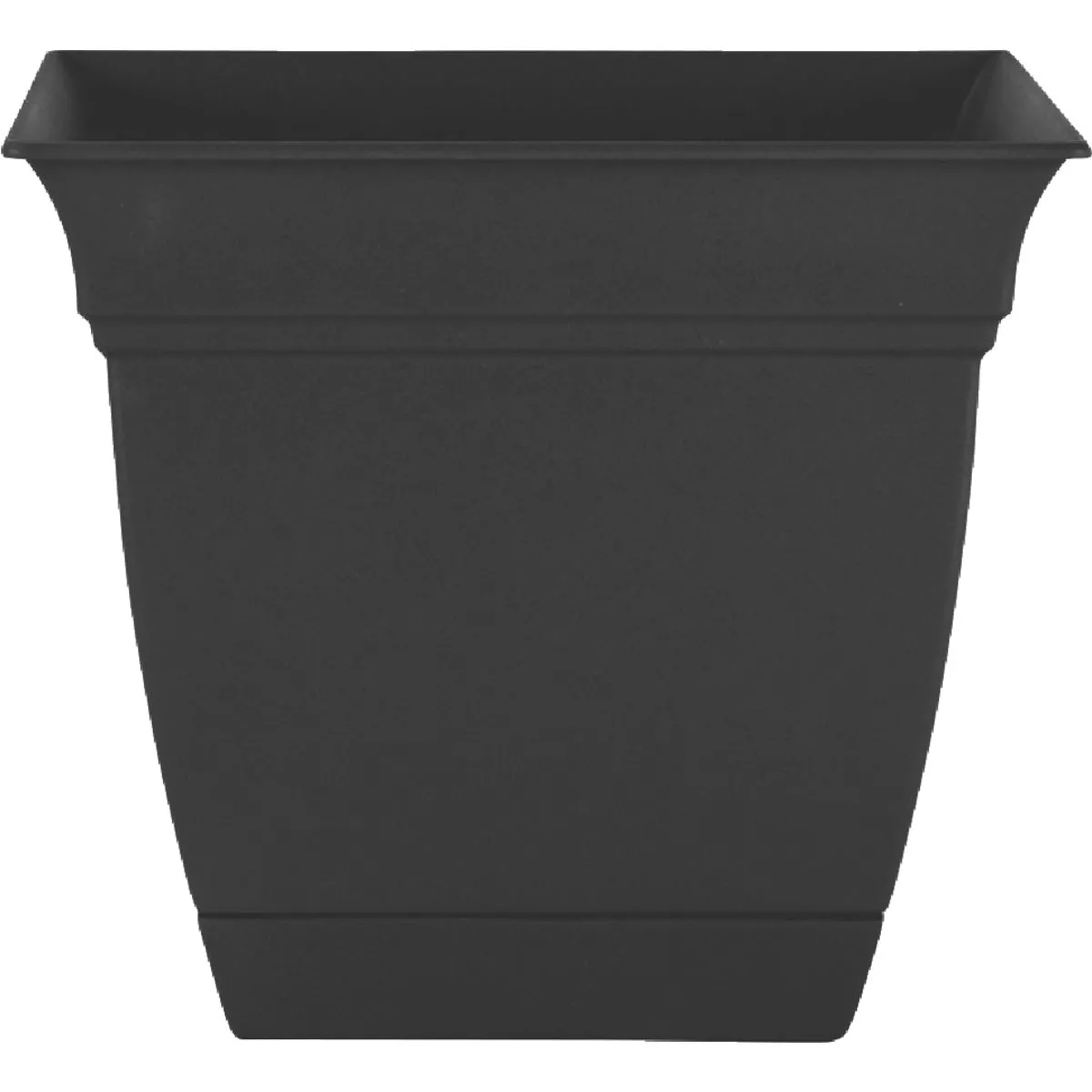 HC Companies 8 In. Black Square Planter Stone with Saucer