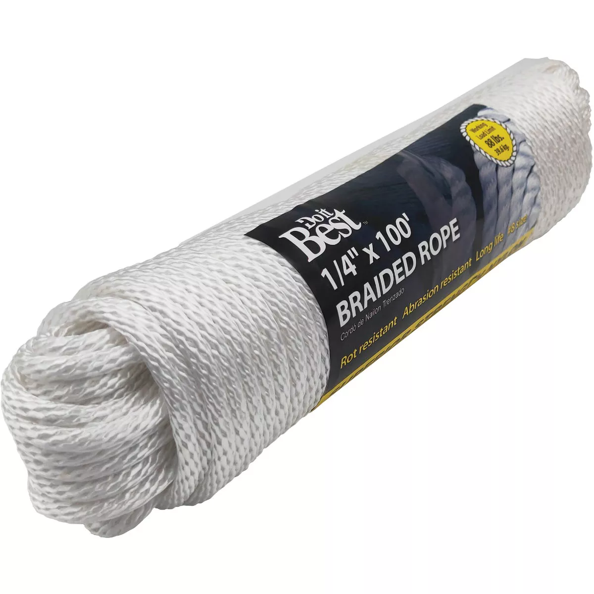 Do it Best 1/4 In. x 100 Ft. White Braided Nylon Packaged Rope - photo 2