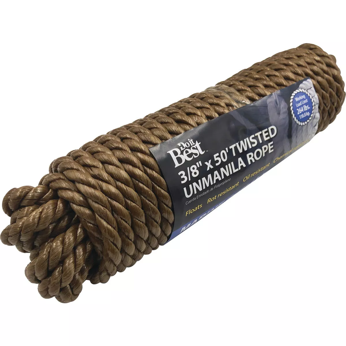 Do it Best 3/8 In. x 50 Ft. Natural Twisted Unmanila Polypropylene ...