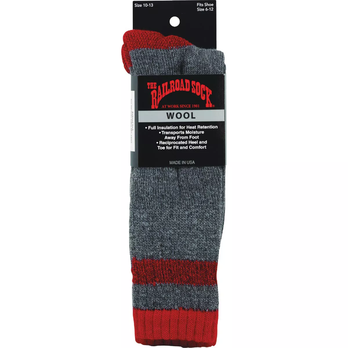 Railroad Sock Men's Red Stripe Wool Sock - photo 2