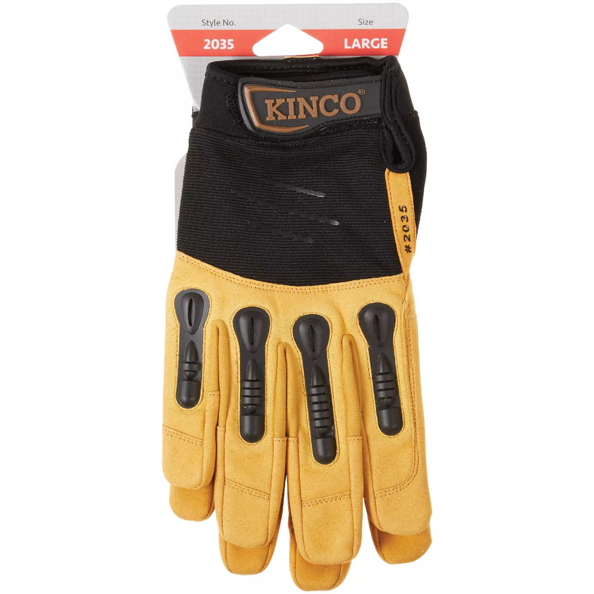 KincoPro Foreman Men's Large Black & Tan Suede Synthetic Leather Work Glove - photo 2