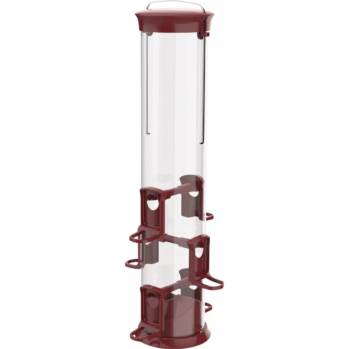 Nature's Way 2.1 Qt. Large Red Plastic Tube Bird Feeder