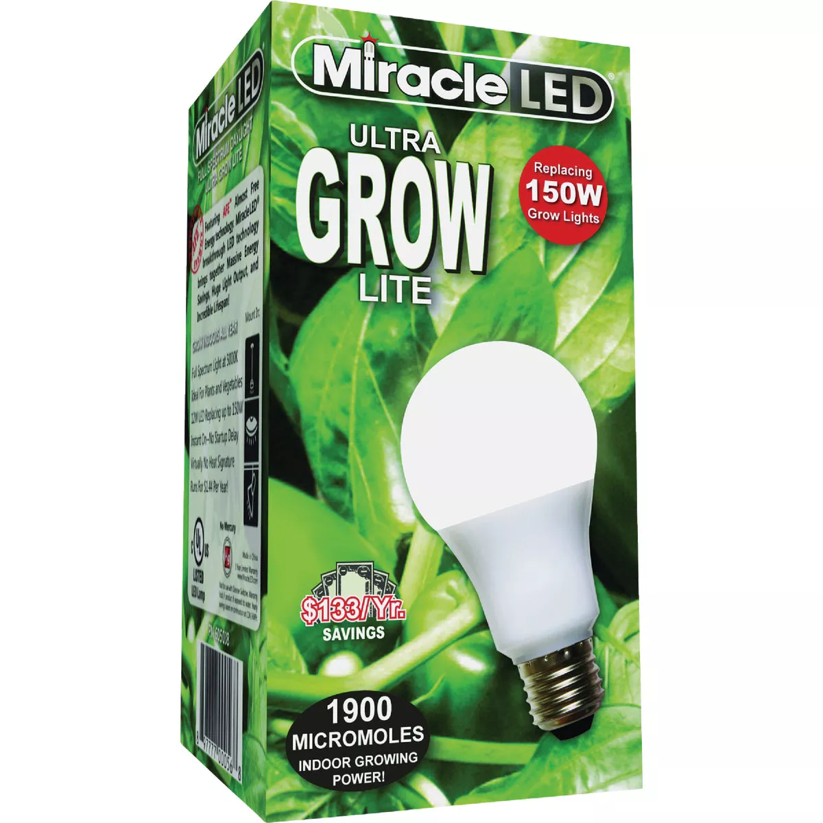 Miracle LED Hydroponic Ultra-Grow Full Spectrum Daylight Grow Light, image size:1200x1200