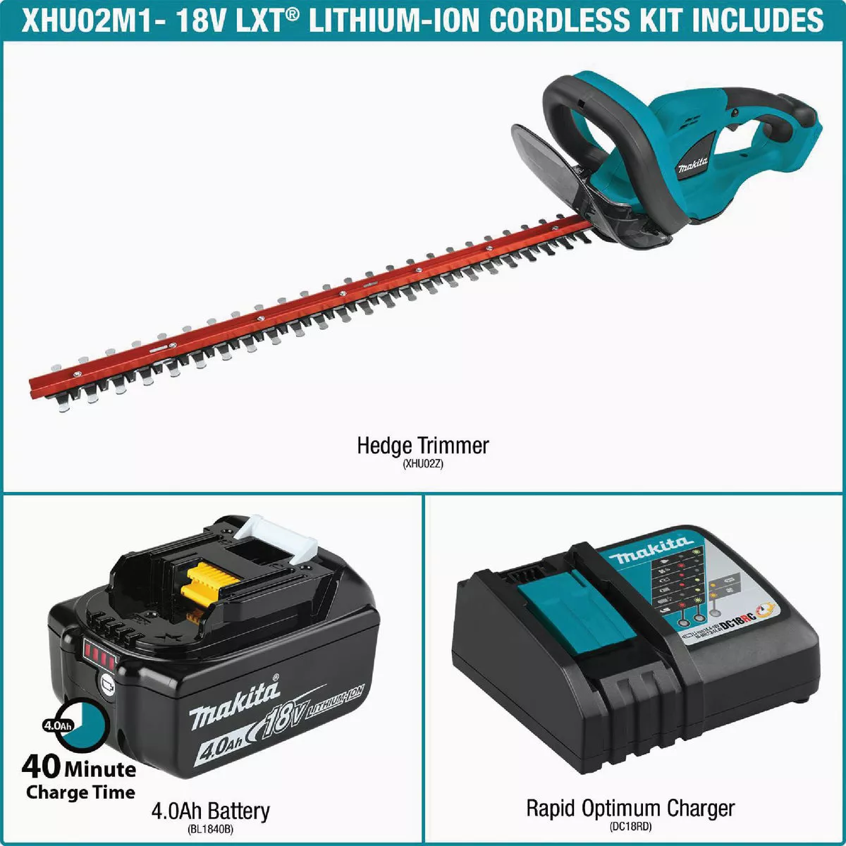 Makita 22 In. 18V LXT Lithium-Ion Cordless Hedge Trimmer - photo 2