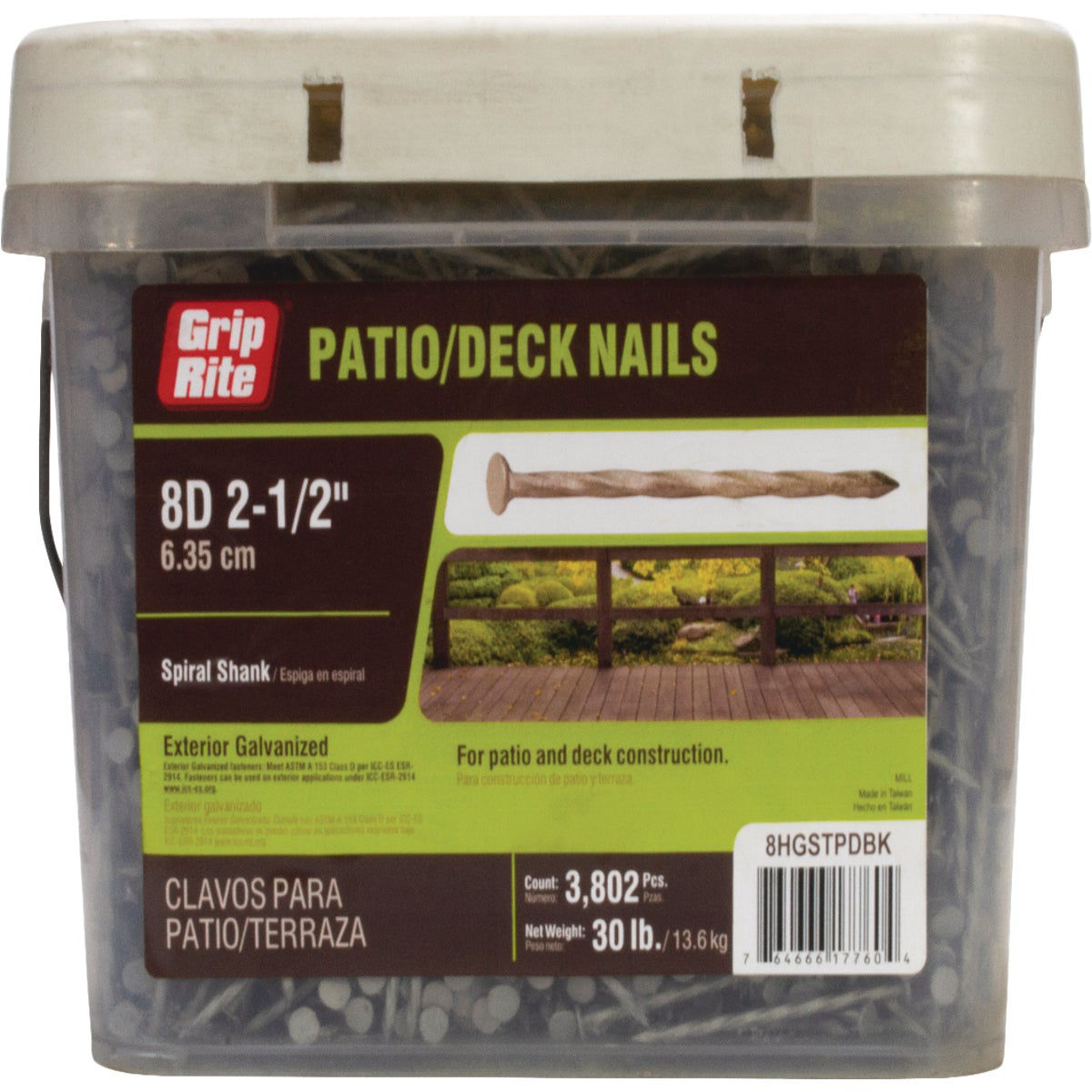 GripRite 8d x 21/2 In. 11 ga Hot Galvanized Siding and Deck Nails